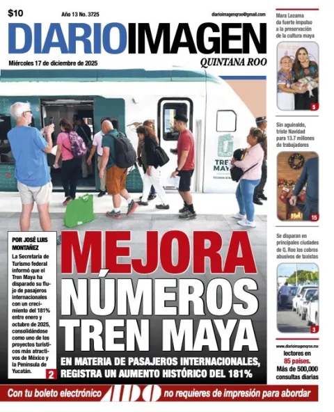 Portada de Diario Imagen Quintana Roo del miércoles, 17 de diciembre de 2025