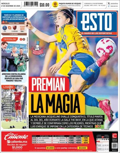 Portada de Esto del miércoles, 17 de diciembre de 2025