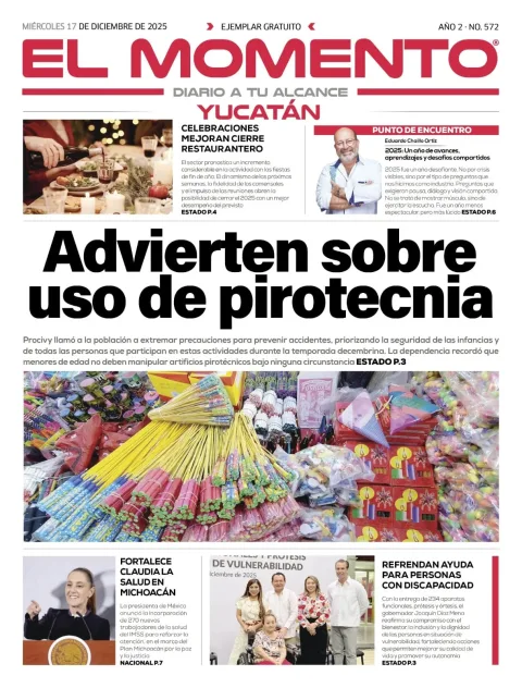Portada de El Momento Yucatan del miércoles, 17 de diciembre de 2025