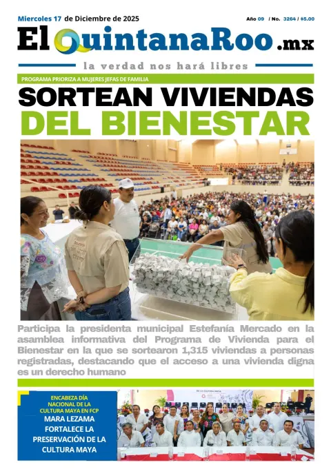 Portada de El Quintana Roo (portada) del miércoles, 17 de diciembre de 2025
