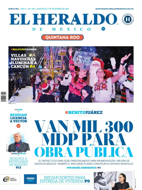 Portada de El Heraldo de Mexico - Quintana Roo