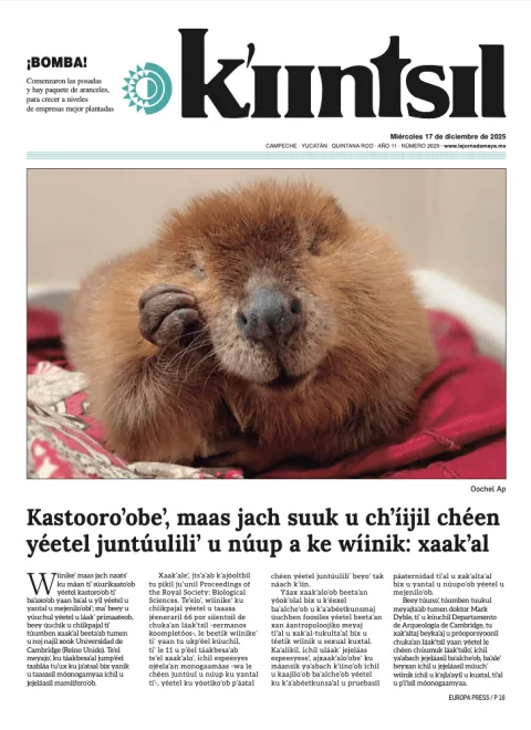 Portada de La Jornada - Kiintsil del miércoles, 17 de diciembre de 2025
