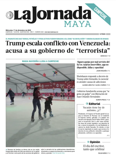 Portada de La Jornada Maya Campeche del miércoles, 17 de diciembre de 2025