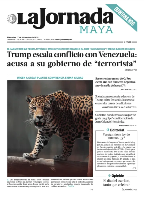 Portada de La Jornada Maya Quintana Roo del miércoles, 17 de diciembre de 2025