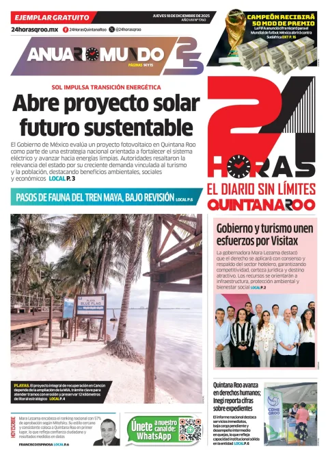 Portada de 24 Horas Quintana Roo