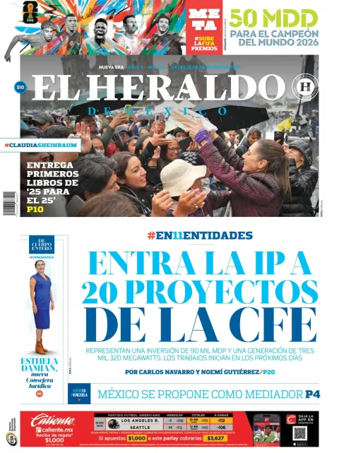 Portada de El Heraldo de Mexico