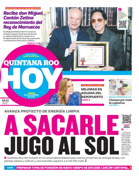 Portada de Quintana Roo Hoy (portada)