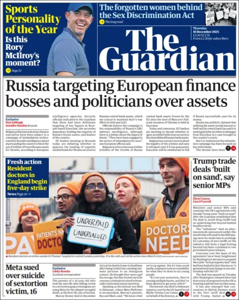 Portada de The Guardian (reino Unido) del jueves, 18 de diciembre de 2025