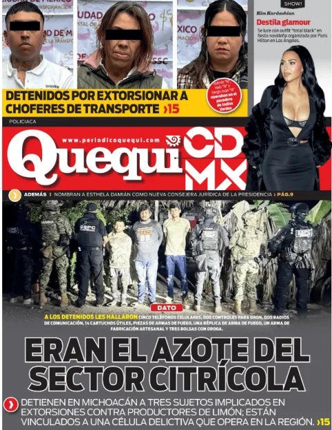 Portada de Quequi CDMX (contraportada) del jueves, 18 de diciembre de 2025