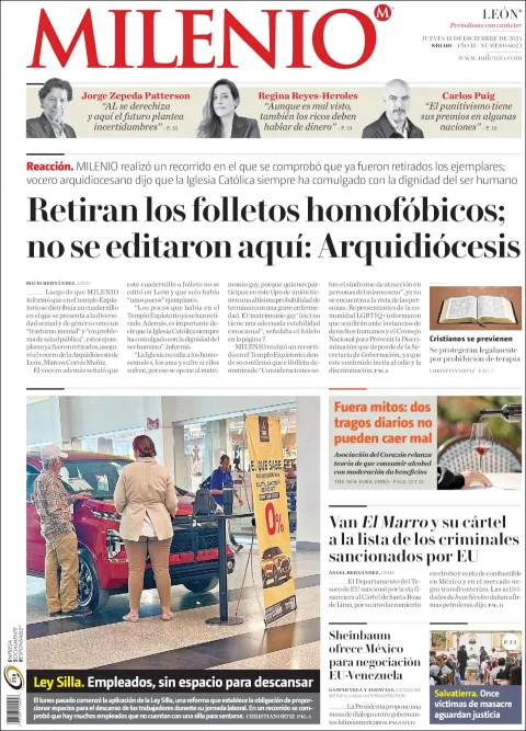 Portada de Milenio Leon del jueves, 18 de diciembre de 2025