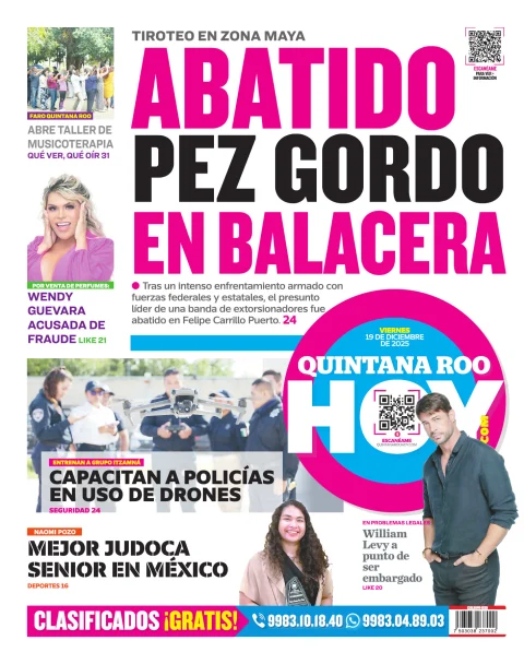 Portada de Quintana Roo Hoy (contraportada)