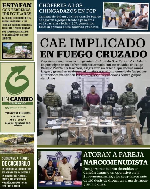 Portada de En Cambio - Quintana Roo (contraportada) del viernes, 19 de diciembre de 2025