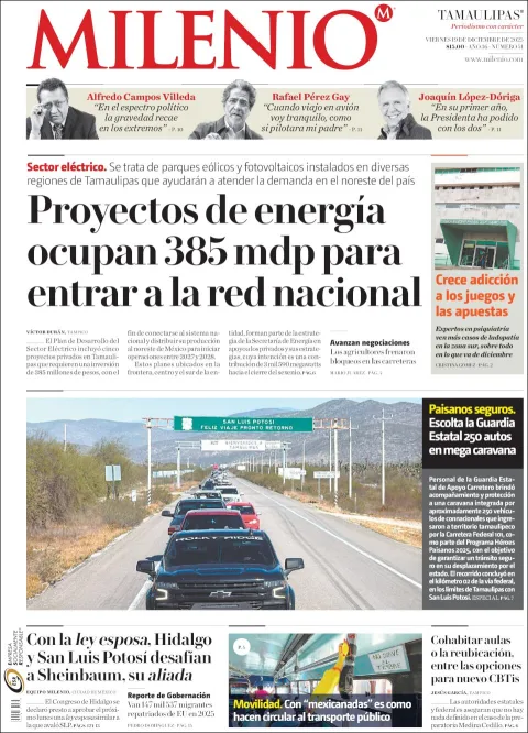 Portada de Milenio Tamaulipas del viernes, 19 de diciembre de 2025