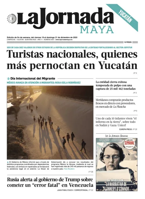 Portada de La Jornada Maya Yucatán del viernes, 19 de diciembre de 2025
