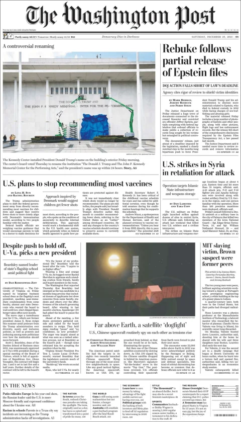 Portada de The Washington Post