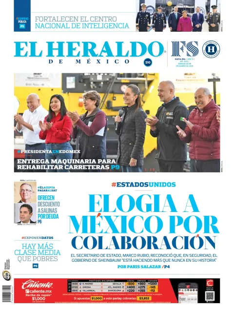 Portada de El Heraldo de Mexico