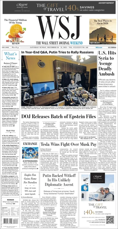 Portada de The Wall Street Journal