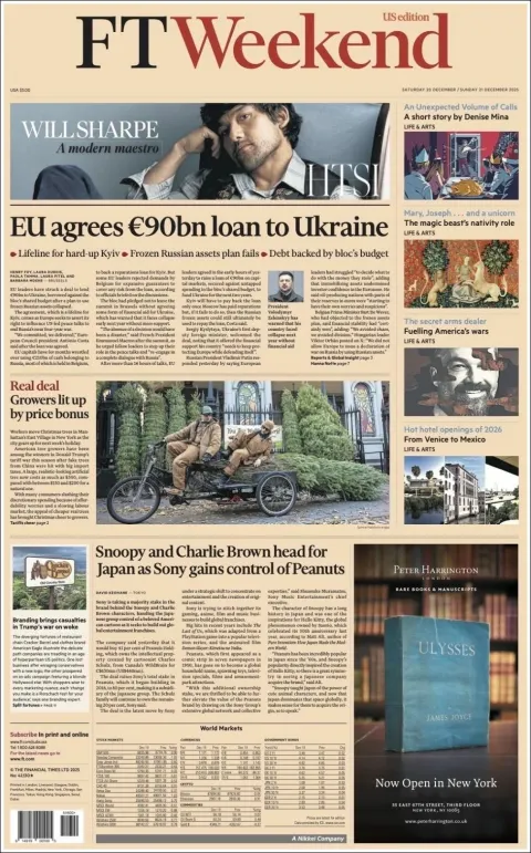 Portada de Financial Times del sábado, 20 de diciembre de 2025