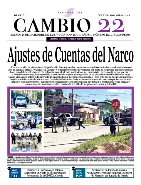 Portada de Diario Cambio 22 (portada)