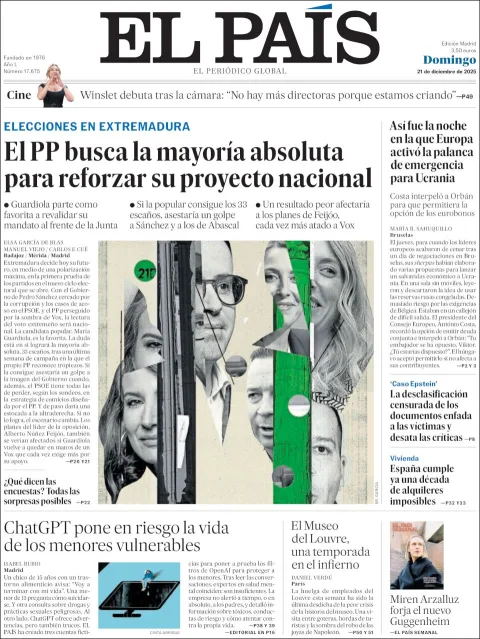 Portada de El Pais