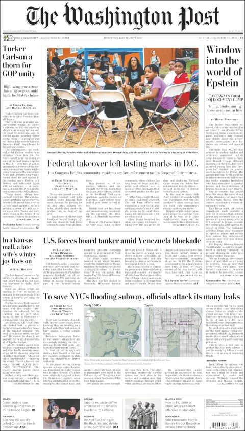 Portada de The Washington Post