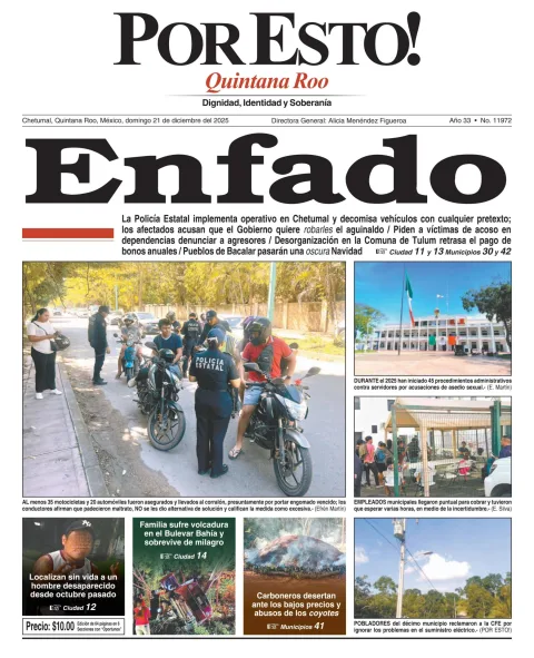 Portada de Por Esto (quintana Roo Chetumal)