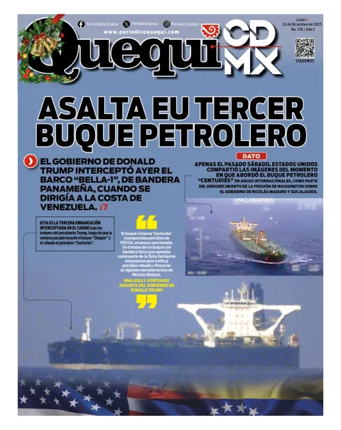 Portada de Quequi CDMX del lunes, 22 de diciembre de 2025