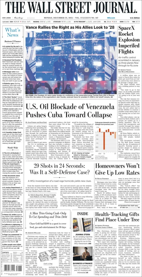 Portada de The Wall Street Journal
