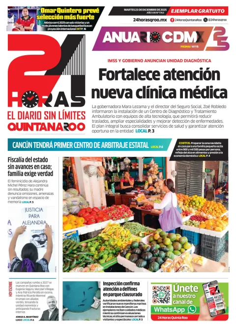 Portada de 24 Horas Quintana Roo