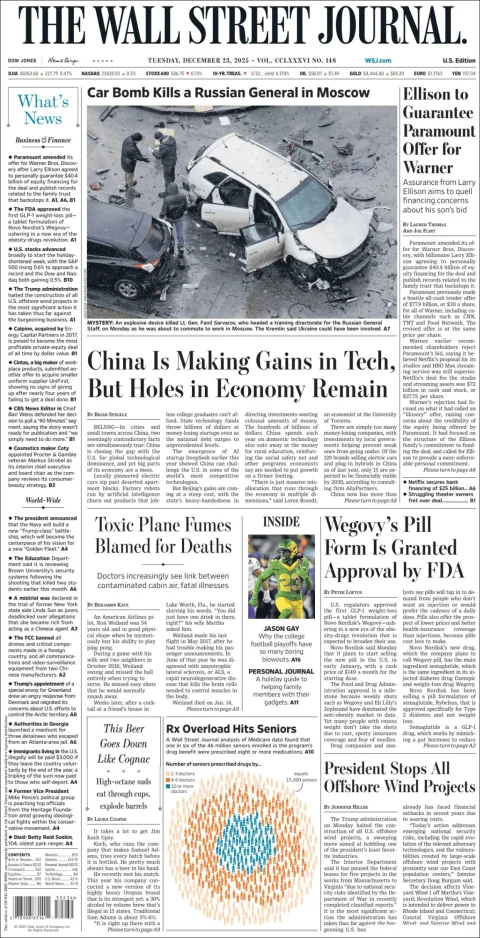 Portada de The Wall Street Journal