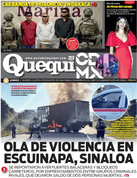 Portada de Quequi CDMX (contraportada) del martes, 23 de diciembre de 2025
