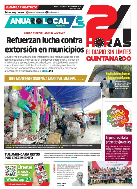 Portada de 24 Horas Quintana Roo