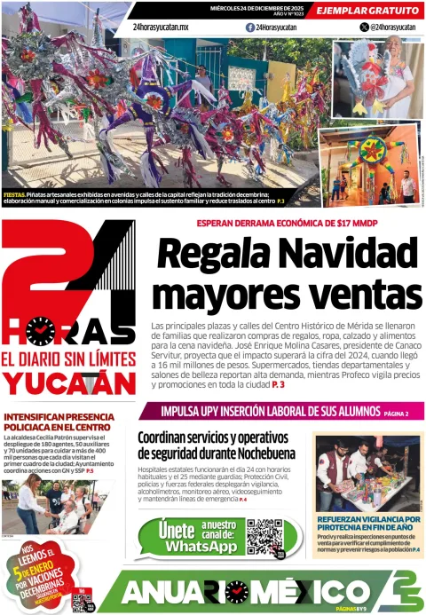 Portada de 24 Horas Yucatan