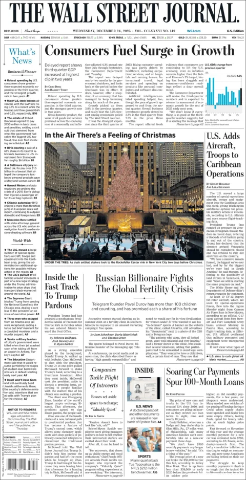 Portada de The Wall Street Journal
