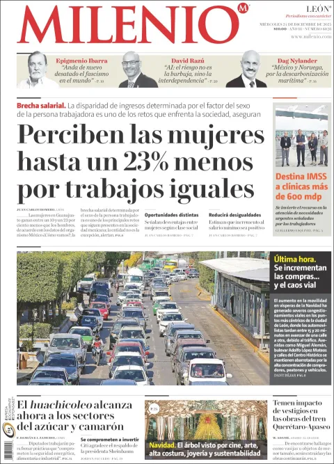 Portada de Milenio Leon del miércoles, 24 de diciembre de 2025