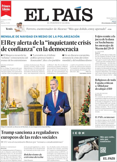 Portada de El Pais