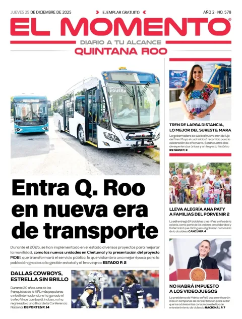 Portada de El Momento Quintana Roo