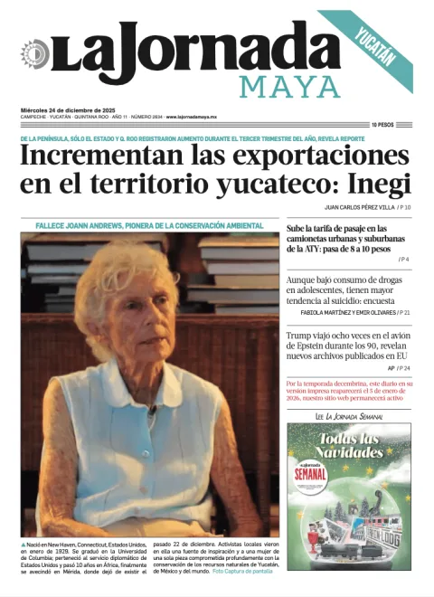 Portada de La Jornada Maya Yucatán del miércoles, 24 de diciembre de 2025