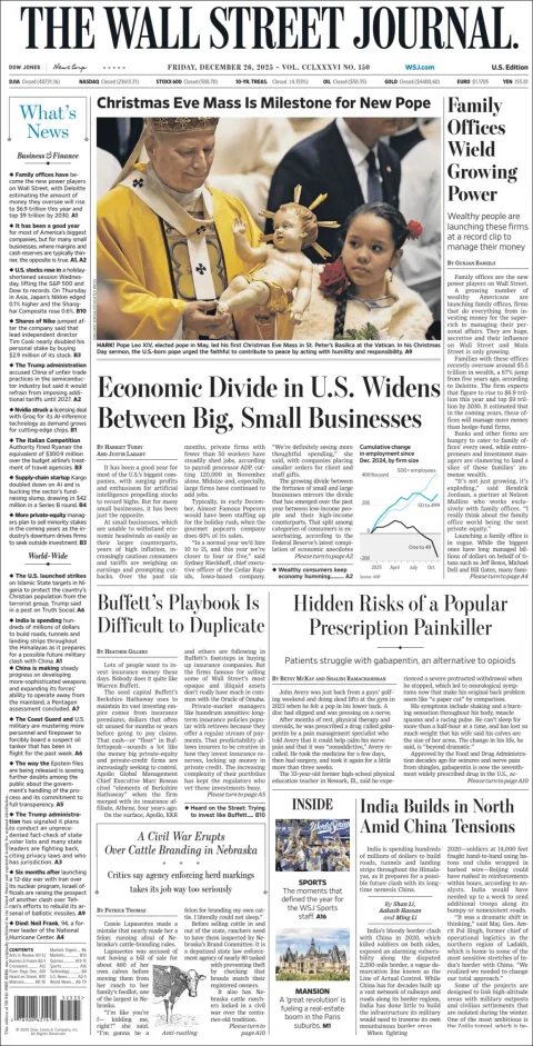 Portada de The Wall Street Journal