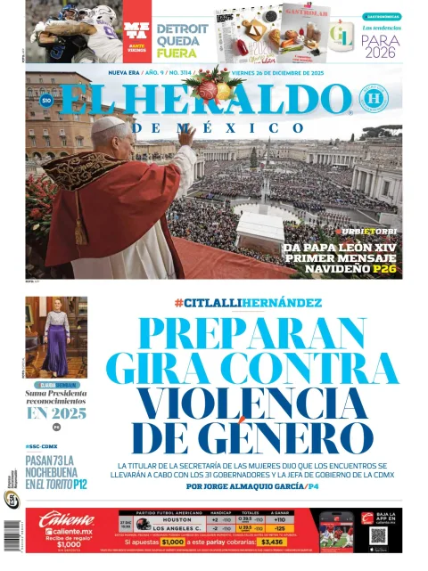 Portada de El Heraldo de Mexico
