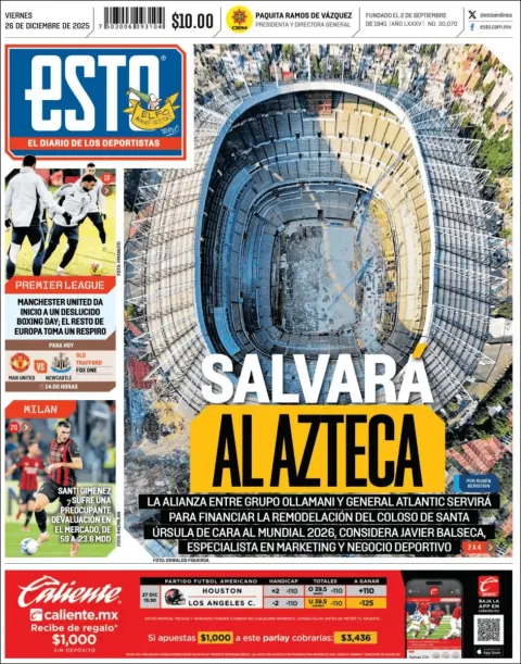 Portada de Esto del viernes, 26 de diciembre de 2025