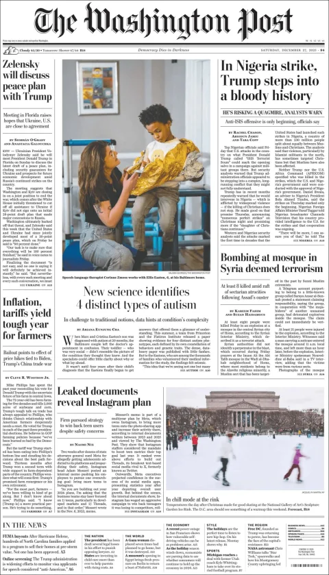 Portada de The Washington Post