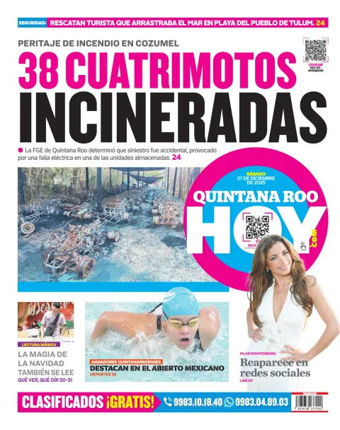 Portada de Quintana Roo Hoy (contraportada)