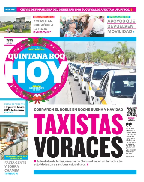 Portada de Quintana Roo Hoy (portada)
