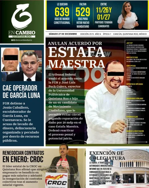 Portada de En Cambio - Quintana Roo (portada)