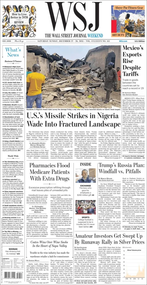 Portada de The Wall Street Journal