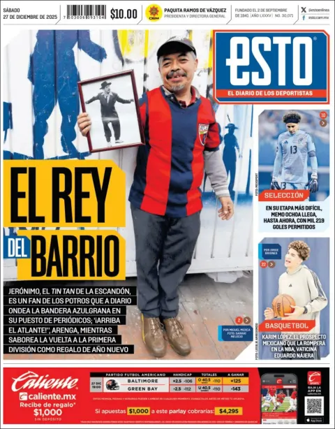 Portada de Esto del sábado, 27 de diciembre de 2025