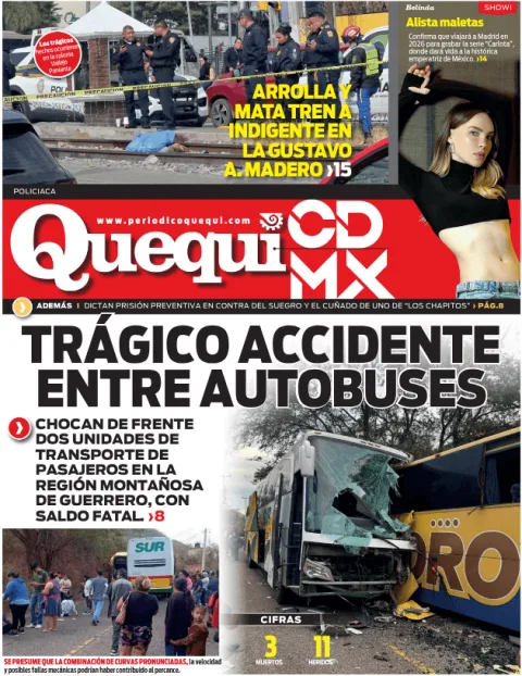 Portada de Quequi CDMX (contraportada) del sábado, 27 de diciembre de 2025