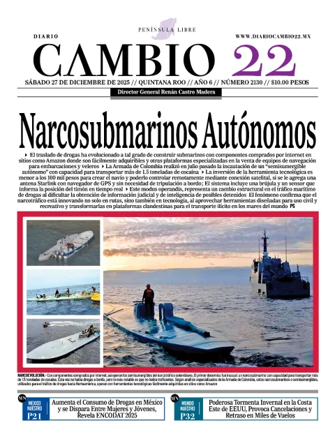 Portada de Diario Cambio 22 (contraportada)