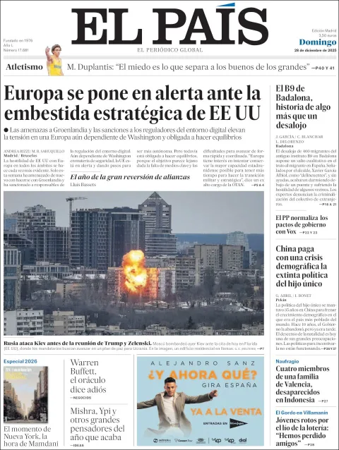 Portada de El Pais